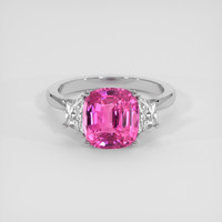 4.06 Ct. Pink Sapphire Ring, 10K White Gold 1