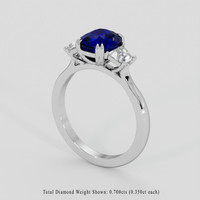 2.62 Ct. Blue Sapphire Ring, 10K White Gold 2