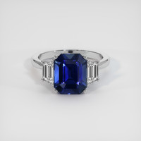 4.02 Ct. Blue Sapphire Ring, 14K White Gold 1