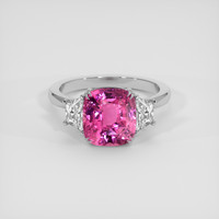 4.50 Ct. Pink Sapphire Ring, 14K White Gold 1