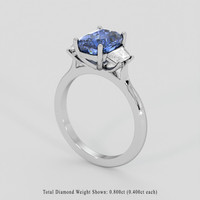 3.65 Ct. Blue Sapphire Ring, 14K White Gold 2