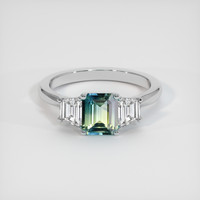 1.06 Ct. Bi Color Sapphire Ring, 14K White Gold 1