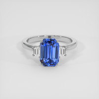 3.81 Ct. Blue Sapphire Ring, 14K White Gold 1