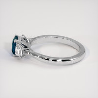 1.14 Ct. Greenish Blue Sapphire Ring, 14K White Gold 4