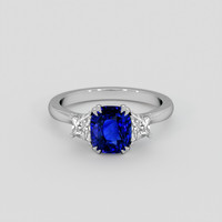 2.62 Ct. Blue Sapphire Ring, 14K White Gold 1