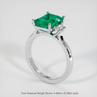 3.09 Ct. Emerald Ring, 18K White Gold 2