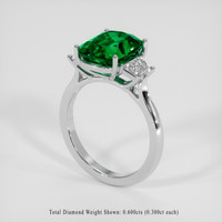 2.97 Ct. Emerald Ring, 18K White Gold 2