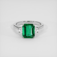 2.61 Ct. Emerald Ring, 18K White Gold 1