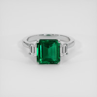 2.98 Ct. Emerald Ring, 18K White Gold 1