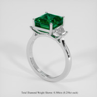 2.98 Ct. Emerald Ring, 18K White Gold 2