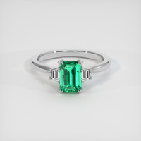 1.20 Ct. Emerald Ring, 18K White Gold 1