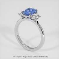 2.25 Ct. Blue Sapphire Ring, 18K White Gold 2