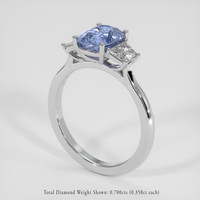2.33 Ct. Blue Sapphire Ring, 18K White Gold 2