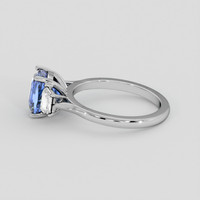 3.65 Ct. Blue Sapphire Ring, 18K White Gold 4