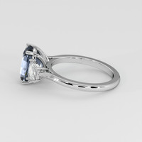 3.53 Ct. Greyish Blue Sapphire Ring, 18K White Gold 4