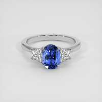2.22 Ct. Blue Sapphire Ring, 18K White Gold 1