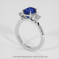 2.22 Ct. Blue Sapphire Ring, 18K White Gold 2