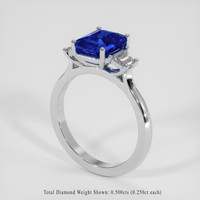 3.04 Ct. Blue Sapphire Ring, 18K White Gold 2