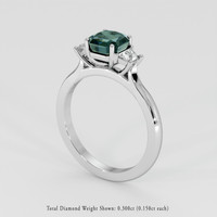 1.75 Ct. Bluish Green Sapphire Ring, 18K White Gold 2