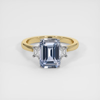 3.65 Ct. Blue Sapphire Ring, 14K White & Yellow 1