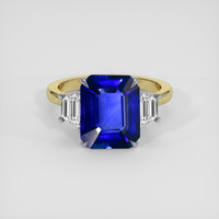 3.37 Ct. Blue Sapphire Ring, 14K White & Yellow 1