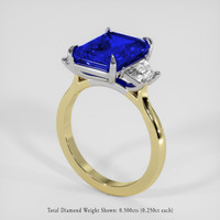 3.37 Ct. Blue Sapphire Ring, 14K White & Yellow 2