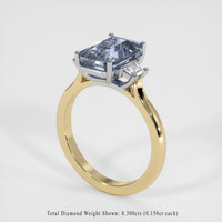 3.65 Ct. Blue Sapphire Ring, 18K White & Yellow 2