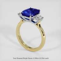 2.81 Ct. Blue Sapphire Ring, 18K White & Yellow 2