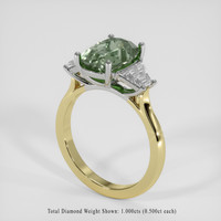 3.64 Ct. Green Sapphire Ring, 18K White & Yellow 2
