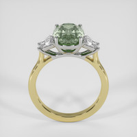 3.64 Ct. Green Sapphire Ring, 18K White & Yellow 3