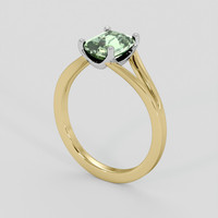 3.64 Ct. Green Sapphire Ring, 10K Yellow Gold 2