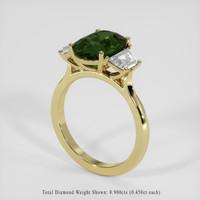 3.87 Ct. Green Sapphire Ring, 14K Yellow Gold 2