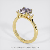 2.74 Ct. Bluish Grey Sapphire Ring, 14K Yellow Gold 2