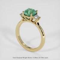 2.02 Ct. Bluish Green Sapphire Ring, 14K Yellow Gold 2
