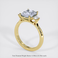 3.60 Ct. Bluish Grey Sapphire Ring, 14K Yellow Gold 2