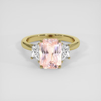 3.92 Ct. Padparadscha Sapphire Ring, 14K Yellow Gold 1