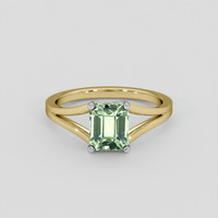 3.64 Ct. Green Sapphire Ring, 14K Yellow Gold 1