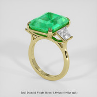11.48 Ct. Emerald Ring, 18K Yellow Gold 2