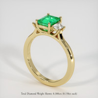 1.02 Ct. Emerald Ring, 18K Yellow Gold 2