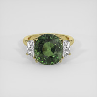 6.45 Ct. Green Sapphire Ring, 18K Yellow Gold 1