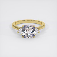 2.74 Ct. Bluish Grey Sapphire Ring, 18K Yellow Gold 1