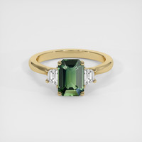 1.74 Ct. Green Sapphire Ring, 18K Yellow Gold 1