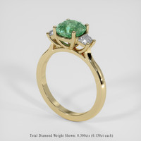 2.02 Ct. Bluish Green Sapphire Ring, 18K Yellow Gold 2