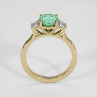 2.02 Ct. Bluish Green Sapphire Ring, 18K Yellow Gold 3