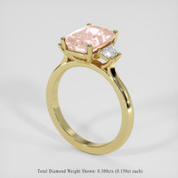 3.92 Ct. Padparadscha Sapphire Ring, 18K Yellow Gold 2