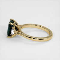 2.61 Ct. Bluish Green Sapphire Ring, 18K Yellow Gold 4