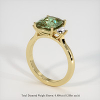 3.01 Ct. Greenish Blue Sapphire Ring, 18K Yellow Gold 2