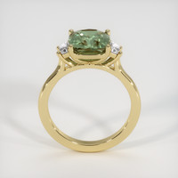3.01 Ct. Greenish Blue Sapphire Ring, 18K Yellow Gold 3