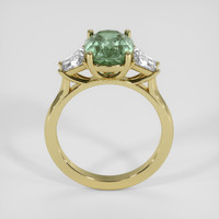 3.64 Ct. Green Sapphire Ring, 18K Yellow Gold 3
