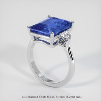8.14 Ct. Blue Sapphire Ring, Platinum 950 2